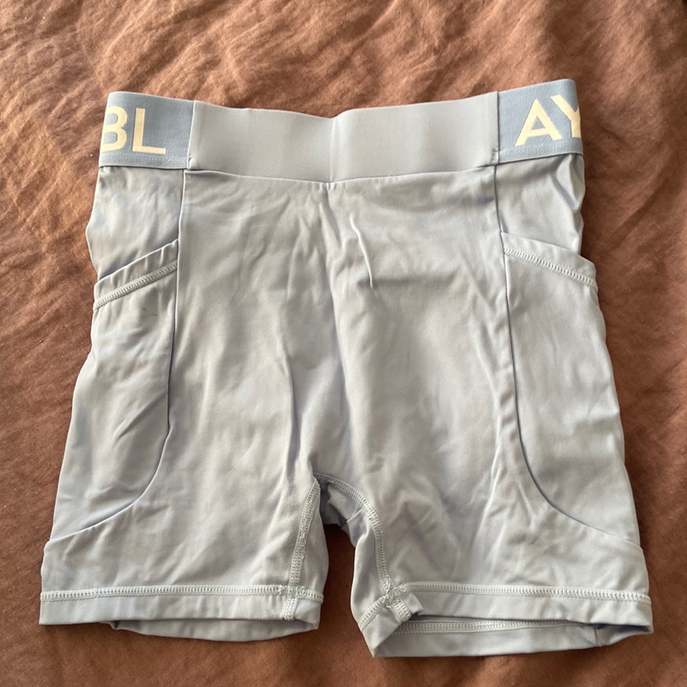 Blue AYBL workout shorts
